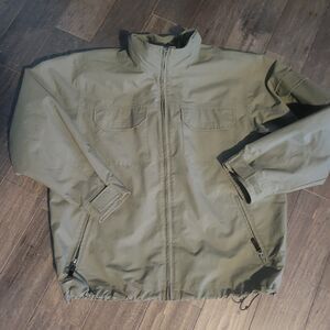 Eddie Bauer Outdoor Outfitter Mens 100% Nylon Jacket Olive Green Size Large TALL